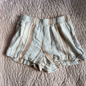 Striped Tan and Cream Women's Shorts